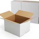 CRUGLA 12x10x8 Shipping Boxes 15 Pack, White Corrugated Cardboard Boxes with Side-Lock and Pre-Applied Double-Sided Tape, Easy Assemble Packing Mailer Boxes for Small Business Shipping