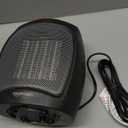 Amazon Basics Ceramic Space Heater, Portable Indoor Heating Solution, With Overheat and Tip-Over Protection, Thermostat, Non-Oscillating, 1500W, 7.52"D x 6.34"W x 9.45"H, Black
