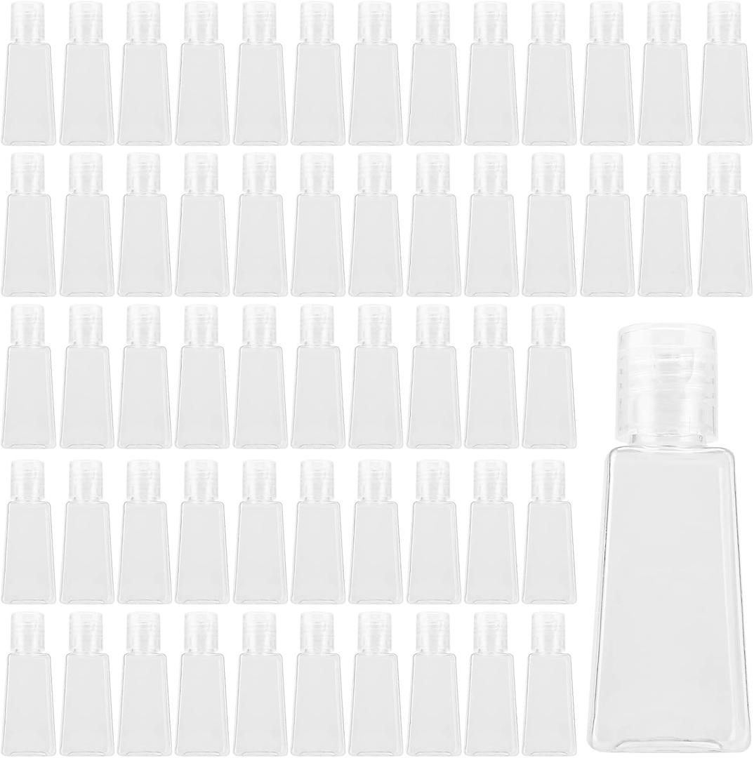 SINJEUN 120 Pieces 1oz/30ml Clear Plastic Empty Bottles with Flip Cap, Empty Squeeze Bottles, Mini PET Clear Refillable Travel Containers for Shampoo, Toners, Lotions, Creams
