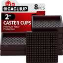 Non Slip Furniture Pads - 2x2 Anti Skid Caster Cups, 8PCS Square Chair Coasters for Hardwood Floors, Anti Slide Furniture Cup Bed Floor Protectors, Furniture Stoppers to Prevent Sliding(Brown)