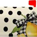 Spring Summer Mailbox Covers Magnetic Lemon Mail Box Cover Standard Size 21x18 inch Black Dot Mailbox Wrap Spring Summer Decorative Mailboxes for Outside Garden Yard
