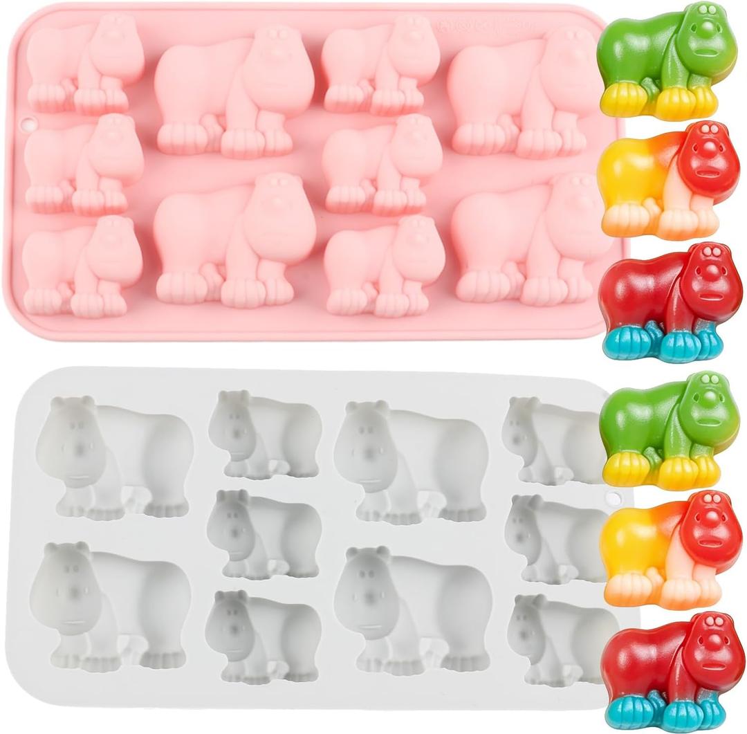 2 x 10 Cavity Rhinoceros Silicone Candy Molds Set Of 2 | For Candy Chocolate Cake Decoration