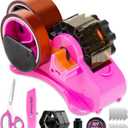 Pink Heat Tape Dispenser Sublimation - Heat Transfer Tape Dispenser with Cutting Set, 1 '' & 3'' Core, Multi-Roll Cut Tape Dispenser for Crafting, PreCut 1.4'' Pieces