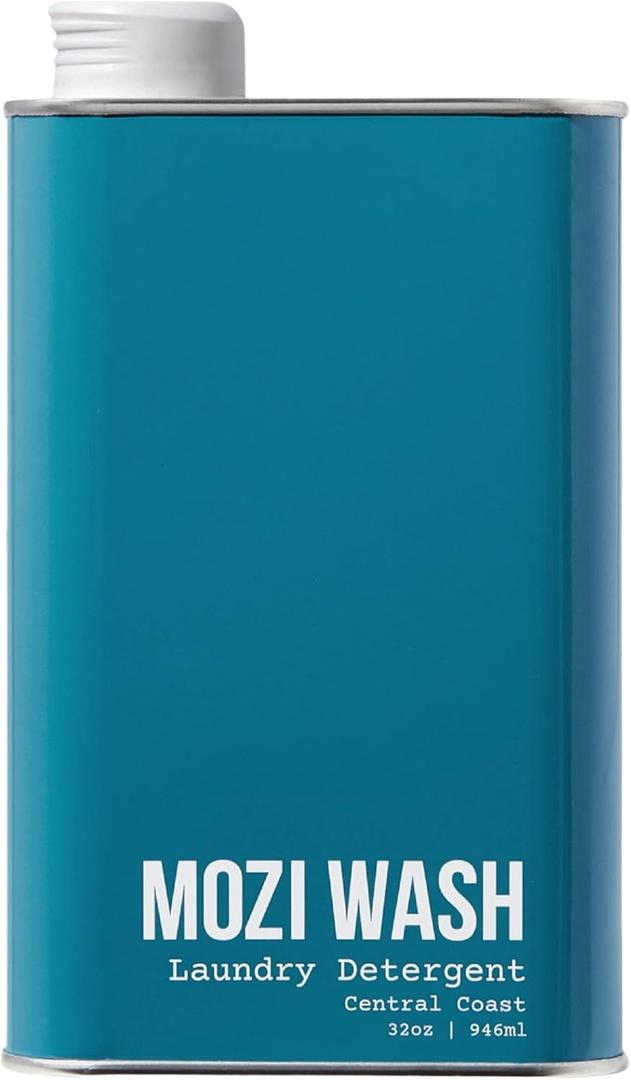 Mozi Wash Laundry Detergent Liquid, Central Coast Sandalwood & Lavender, 50+ Loads, Concentrated, Non toxic, Plant Based Enzyme Cleaners, Long Lasting Luxury Clean, Cologne Soap for Men, 32 oz