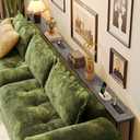 Huuger 110.2 Inch Sofa Table with Power Outlets, Skinny Behind Couch Table
