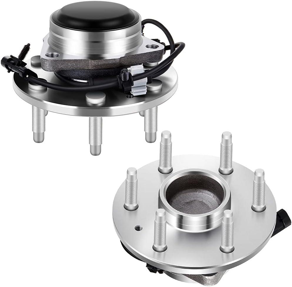 ECCPP 2pcs Front Wheel Hub Bearing Assembly for Chevy Express Silverado1500, GMC Savana 1500 Sierra Yukon Cadillac Escalade 6 lugs W/ABS 515054, 2WD Only