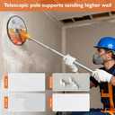 Drywall Pole Sander with Extension Pole, 360 Rotation Wall Sander with 10 PCS Sanding Sheets (80/100/120/180/240Grit), Pole Sanding Tool for Painted Walls and Ceilings