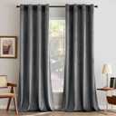 ANRODUO Grey Velvet Curtains 90 Inches Long Blackout Thermal Insulated Soundproof Curtain Privacy Room Darkening Curtains Grommet Window Drapes for Bedroom Living Room Set of 2