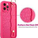 OOK Compatible with iPhone 11 Pro Max Case with Wrist Stand for Women Girls, Hot Pink Leopard Cheetah TPU Shockproof Protection Silm Silicone Kickstand Upgraded Cover, for 6.5inch