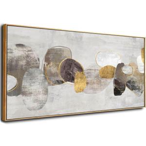 SDYA Gray Abstract Wall Art Decor 30x60 Inch Large Gold Wall Art Modern Artwork for Living Room Bedroom Office Wall Accents, 29"x58"