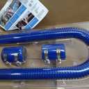 1 Set Blue 36" Long Universal Flexible Stainless Steel Radiator Hose Kit Fits for Chevy/Ford/ Mopar