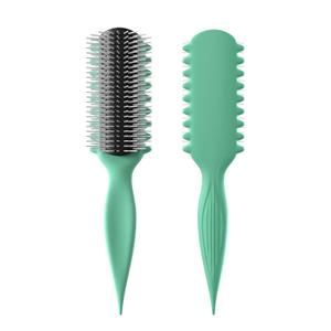 AM8:00 Curl Defining Brush,9Rows Premium Styling Hairbrush for Curly Hair, Enhances Curls Definition & Separation, (Green)