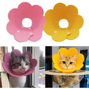 Adjustable Cat Recovery Collar - Cute Flower Neck Cones After Surgery, Set of 2, Surgery Recovery Elizabethan Collars for Kitten and Cats S Size (2 pcs)