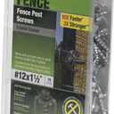 Exterior-Coated Fence Post Screws #12 x 1-1/2", Heavy Duty Wood Screws for Fencing, Decking Construction, Self Tapping Screws for Treated Lumber, Drywall, #12 x 1-1/2", 75 Pieces, 9976304