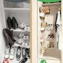 8-PCS Wall Mounted Shoe Rack with Sticky Strips, Space Saving Hanging Shoe Rack, No-Drill Hanging Shoe Shelves, Ideal for RV, Door, Wall, Closet - White