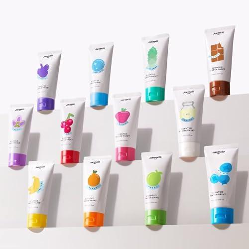 Set of 2 Pack, Scented Finger Paints for Toddlers, 12 Colors and Scents (2.1fl oz), Washable Paint for Hand and Feet, Non-Toxic & Safe Paints for Baby, Art Supplies, Preschool Learning Gifts for Kids Age 3+
