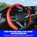 Car Steering Wheel Cover, 3PCS/Set Anti-Skid Segmented Vehicle Protector, Butterfly Comfortable Grip Automotive Interior Protective Guard Accessories, Universal for SUV, Sedan, Truck (Orange)