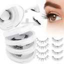 Magnetic Eyelashes with Applicator Natural Look: 4 Pairs, No Glue and Liner Needed, Wendy Lashes, CX0220, 079+B01