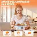 SOUOA Cordless Heated Electric Lunch Box for Adults with Automatic Heating, 100W Portable Food Warmer Battery Powered with Scheduled Heating, 6.3 Cup Food Heater for Men/Work/Office/Car/Truck (White) 