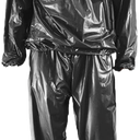 Swibow Sauna Suit for Women Men Weight Loss Exercise Slimming Gym Fitness Workout Anti-Rip Heavy Duty Sweat Suit (Black, XL)