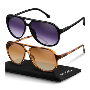 livho Trendy Polarized Aviator Sunglasses Women Men, Retro Sun Glasses for Women Men 2025, Oversized UV Protection Shades
