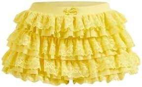 BEAUDRM Women's Ruffle Shorts Y2k Lace Lolita Bloomers Elastic Waist Bottoms Shorts Micro Boy Shorts M