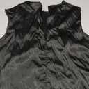 SweatyRocks Women's Elegant Sleeveless Round Neck Satin Blouse Solid Zipper Back Shirt Tank Top Black M