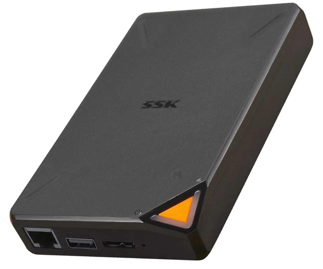 SSK 2TB Portable NAS External Wireless Hard Drive with Own Wi-Fi Hotspot, Personal Cloud Smart Storage Support Auto-Backup, Phone/Tablet PC/Laptop