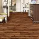 Peel and Stick Wood Flooring, Waterproof Flooring Planks | 18-Pack (26.3 Sq.Ft), 6" x 35" Wood-Effect Flooring, NonSlip, Easy DIY, for Kitchen, Bathroom & Indoor Areas - Warm Brown