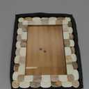 Handicrafts Home 5 by 7 Brown Picture Frame, Handmade Scallop pattern Bone inlay Photo Frame for Wall & Tabletop, Boho Farmhouse Vintage Home Decor, Gallery Wall Decor, Family Picture Frame Fall decor