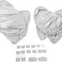 Tbest Glass Roof Sunshade Split Type Heat Insulation Protection Sunroof Cover for Car Skylight Window High Manganese Steel Alloy Ice Crystal Yarn Fabric (Grey)