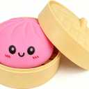 Pink Dumpling Squishies New Mystery Squishies Dumpling with Box Stress Relief Balls Sensory Toys Desk Squeeze Toys Gift