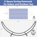 SUNCREAT Portable Large Hammock with Stand, Two Person Hammock with Stand Included, Patent Pending, Blue White