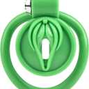 2 x Sissy Chastity Cage Lock 4 Rings Vagina Penis Cage Sissy Sex Toys Breathable Resin Cock Cage for Sissy Men(Green)