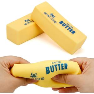 2 Pcs Butter Squishy, Slow Rising Squishies Squeeze Fidget Toys for Adults Kids Sensory Stress Balls for Stress Relief Big Butter Stick Stocking Stuffers Party Favors Gifts