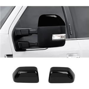 JeCar Black Rearview Mirror Cover Top Half Compatible with Ford F250 F350 F450 F550 2017-2023, Side Mirrors Shell Trim, Double-sided Tape Installation
