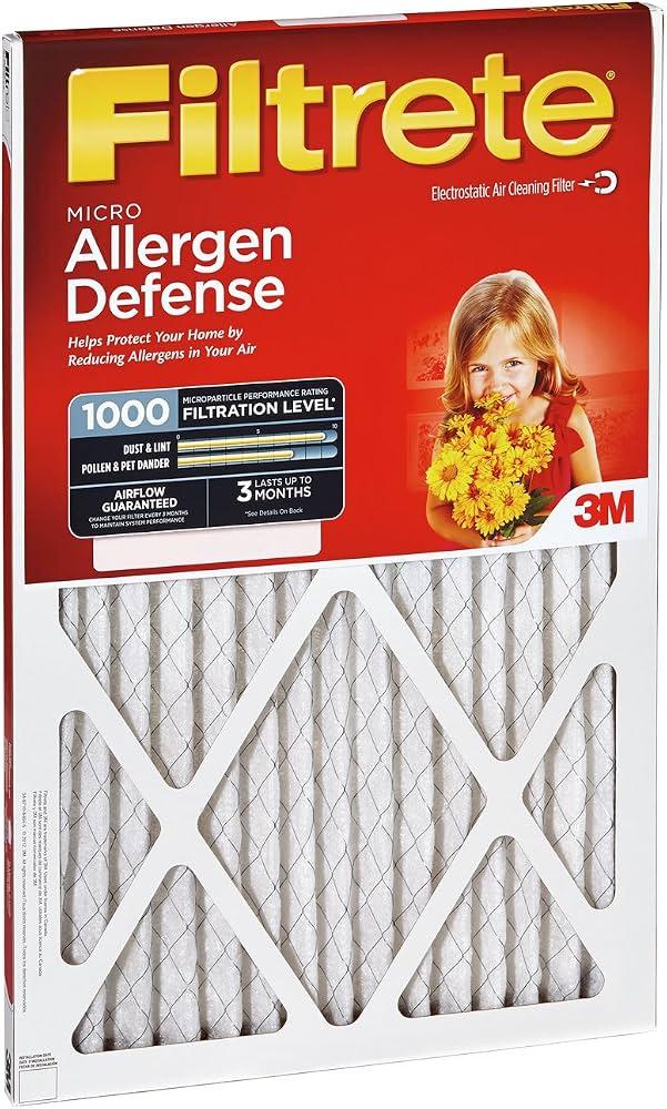 Filtrete 20x25x1 AC Furnace Air Filter, MERV 11, MPR 1000, Micro Allergen Defense, 3-Month Pleated 1-Inch Electrostatic Air Cleaning Filter, 2 Pack (Actual Size 19.688 x 24.688 x 0.84 in)