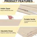 downluxe Waterproof Outdoor Chair Cushions for Patio Furniture, 24" x 24" x 4" Patio Chair Cushion with Adjustable Ties & Portable Handle, Square Outdoor Cushion with Removable Cover, Beige, 2 Pack