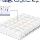 ELEMUSE King Mattress Topper for Back Pain, Extra Thick Mattress Pad Cover, Plush Soft Pillowtop with Elastic Deep Pocket, Overfilled Down Alternative Filling