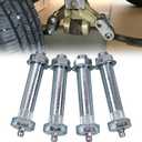 Sporacingrts 4PCS Greaseable Spring Bolt with Locknut 9/16 x 3 Trailer Axle Spring Shackle Heavy Duty Shackle Upgrade Kit Greaseable Spring Bolt