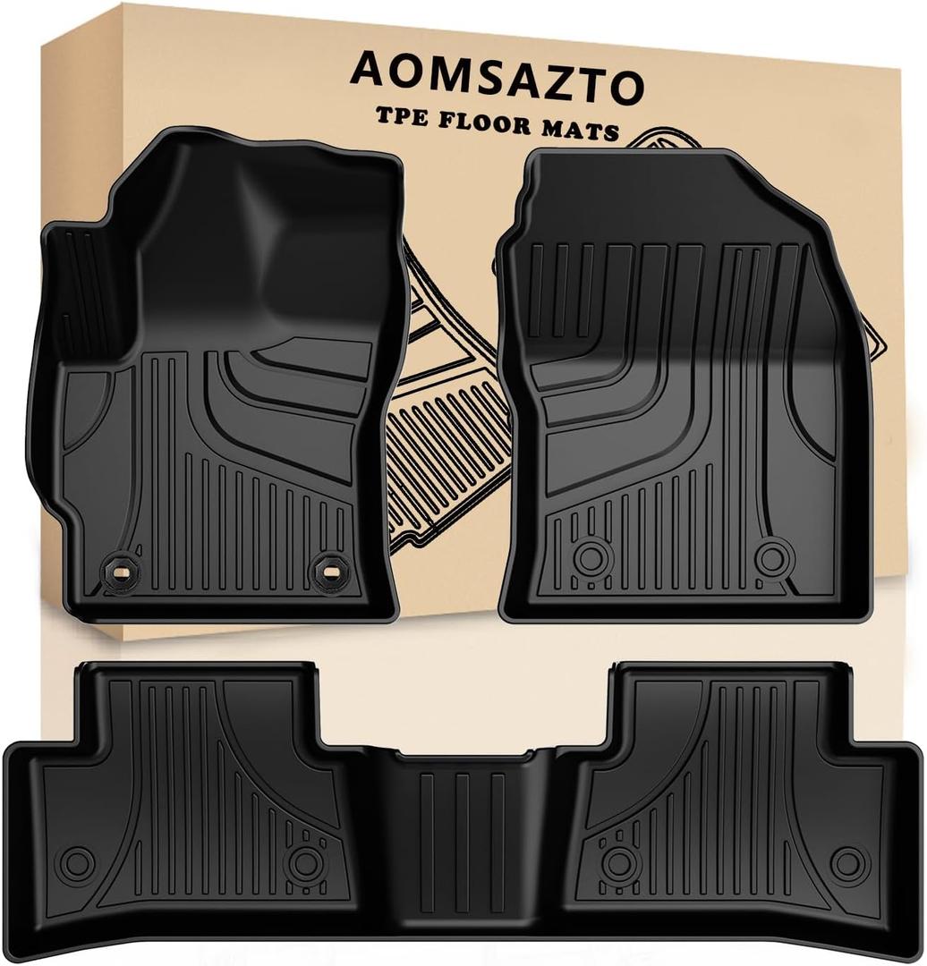 AOMSAZTO All Weather Floor Mats Compatible with 2022-2025 Toyota Corolla Cross FWD, Heavy Duty TPE All Weather Car Floor Mats, Anti Skid Car Mats,1st & 2nd Row Rubber Floor Liners(Not for Corolla)