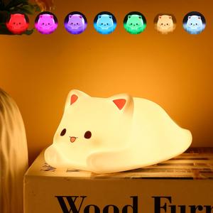 ZKLiLi Night Light for Kids Lamp, 16 Colors Cat Lamp Cute Lamp, Dimmable Baby Night Lights for Nursery,Silicone Rechargeable Nightlight for Kids Room, Kawaii Room Decor Cat Decor,Cute Gifts for Girls ZKLiLi Night Light for Kids Lamp, 16 Colors Cat Lamp Cute Lamp, Dimmable Baby Night Lights for Nursery,Silicone Rechargeable Nightlight for Kids Room, Kawaii Room Decor Cat Decor,Cute Gifts for Girls