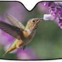 Hummingbird Purple Floral Car Windshield Sun Shade Bird Green Violet Eared Foldable UV Ray Sun Visor Protector Sunshade to Keep Your Vehicle Cool (55" x 27.6") (multi 21)