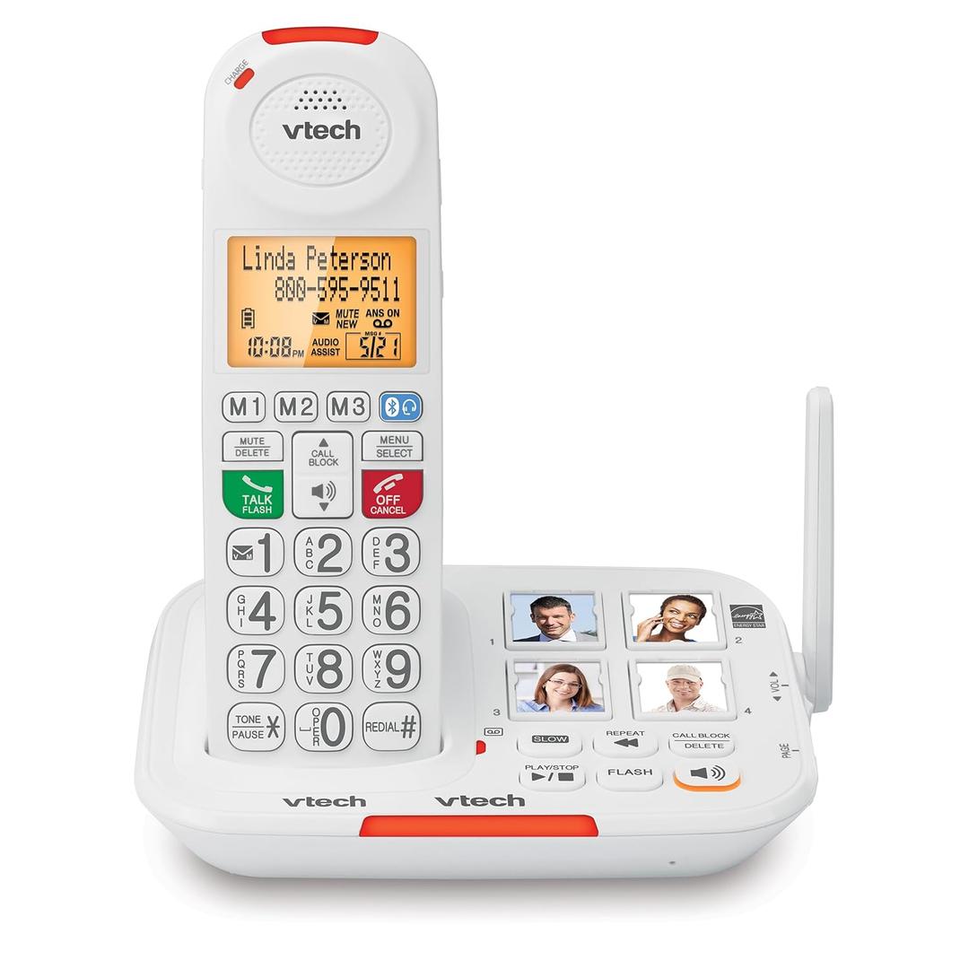 VTech Amplified Cordless Senior Phone with Answering Machine, Call Blocking, 90dB Ringer, Audio Assist, Big Buttons