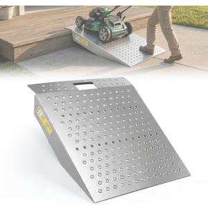 Heavy-Duty Shed Ramp for Riding Mower & Motorcycle, 1500lbs Aluminum Loading Ramp for Lawn Mower, ATV, Zero Turn, Snow Blower, Garden Cart, Anti-Slip Punch Plate Ramp for Shed Entrance, 1PC (1)