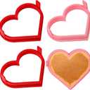 Heart Shape Pancake Mold, 4 Inch Silicone Pancake Molds, 4 Pack Nonstick Heart Pancake Shaper for Valentine's Day, Fun Cake Ring Mold Large Egg Rings for Griddle Cooking