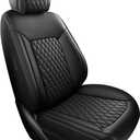 Front Car Seat Covers 1PC,Universal Fit Luxury Thick Nappa Leather Automotive 3D Design Waterproof Car Seat Protector Cushion,Car Accessories for Men Women,Style1 Black