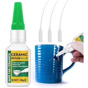 2 Units Ceramic Glue, 30g Strong Bonds Tile Adhesive, Waterproof, Heat-Resistant, Fast-Drying Ceramic Glue Repair for Pottery, Porcelain, Dishes, Tiles, Vase, Toy, DIY Crafts, and More
