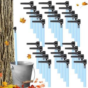 Maple Syrup Tapping Kit, Upgrade Maple Taps Set Include (30) Maple Syrup Taps, 66 -Ft Food Grade Tubing, 1 Drill Bit, Maple Tree Tapping Kit for Experts or Beginners (30 SET)