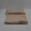 MIULEE Non-See-Through Privacy Linen Curtains 2 Panels, Light Filtering Window Curtains Farnhouse Textured Back Tab Semi Sheer Drapes for Bedroom Living Room, 52 x 84 Inches Long, Light Brown